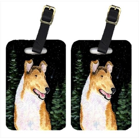 Carolines Treasures Carolines Treasures SS8484BT Starry Night Collie Smooth Luggage Tags - Pair Of 2 SS8484BT